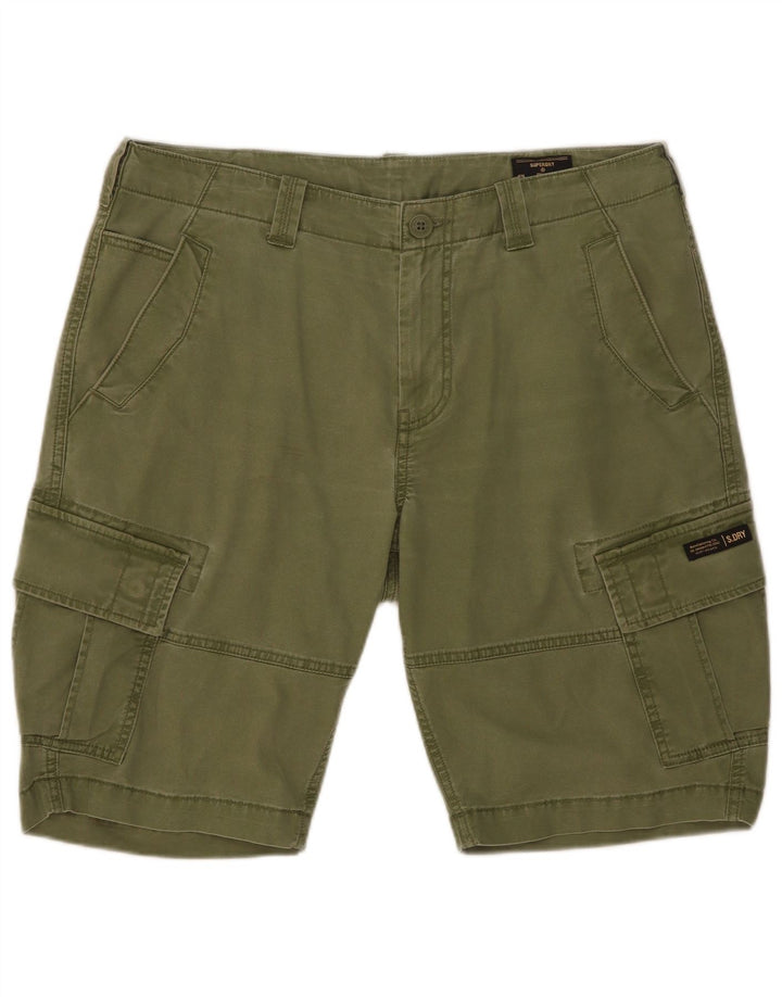 Superdry Herren Cargoshorts W34 Große grüne Baumwolle