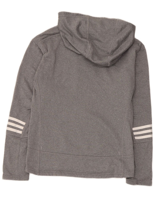 Adidas Damen Übergroßer Kapuzenpullover UK 4/6 XS Graues Polyester
