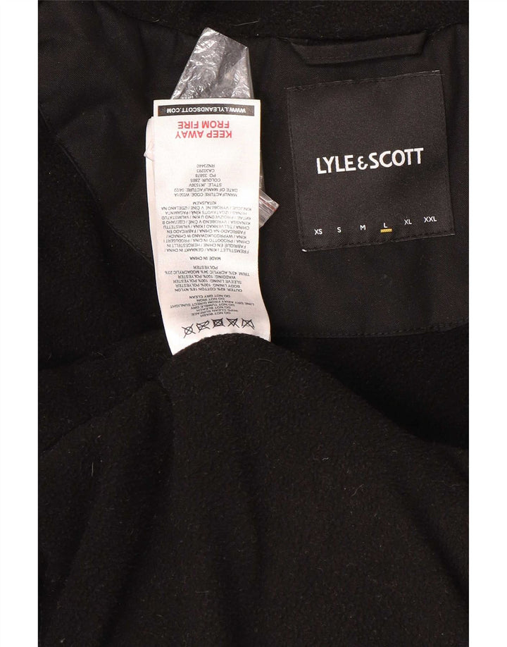 Lyle & Scott Herren-Parka mit Kapuze, UK 40, Größe L, Schwarz, Baumwolle