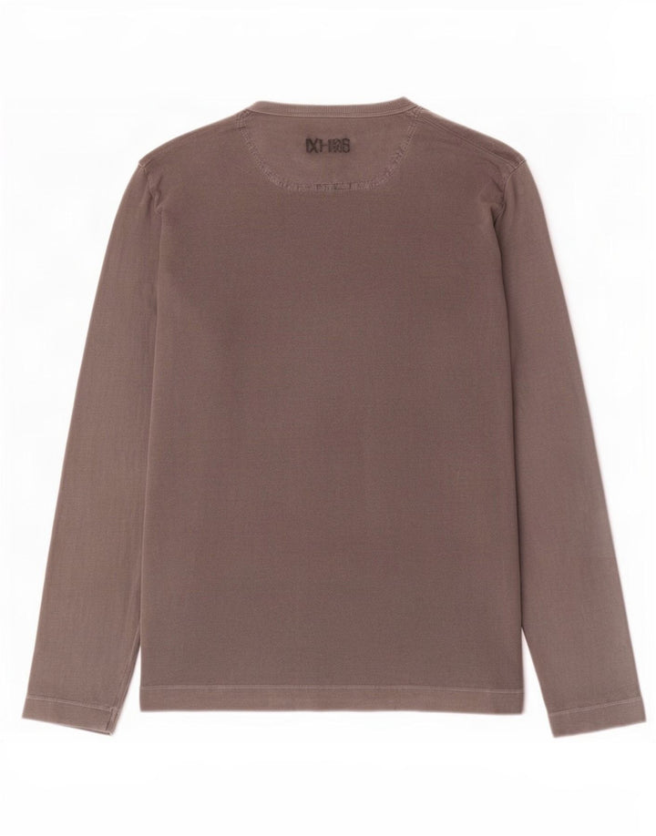 Diesel Herren Graphic Top Langarm Große graue Baumwolle