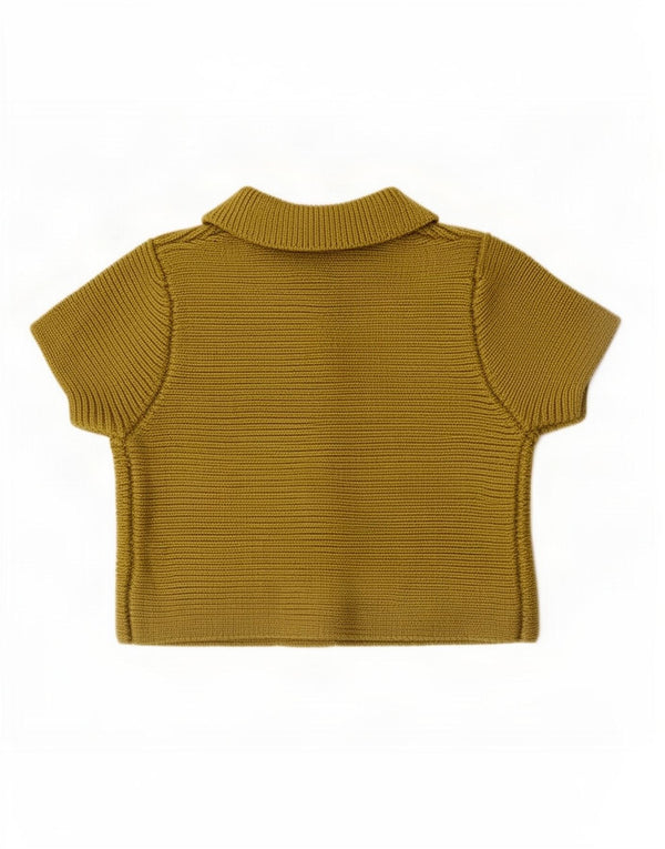 Zara Damen Crop Short Sleeve Cardigan Top UK 14 Medium Khaki
