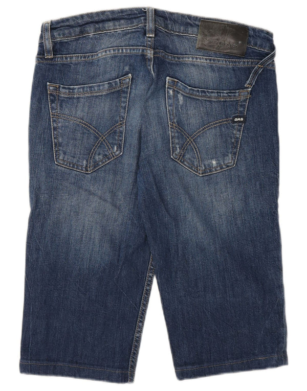 Gas Herren Jeansshorts W29 Small Blau Baumwolle