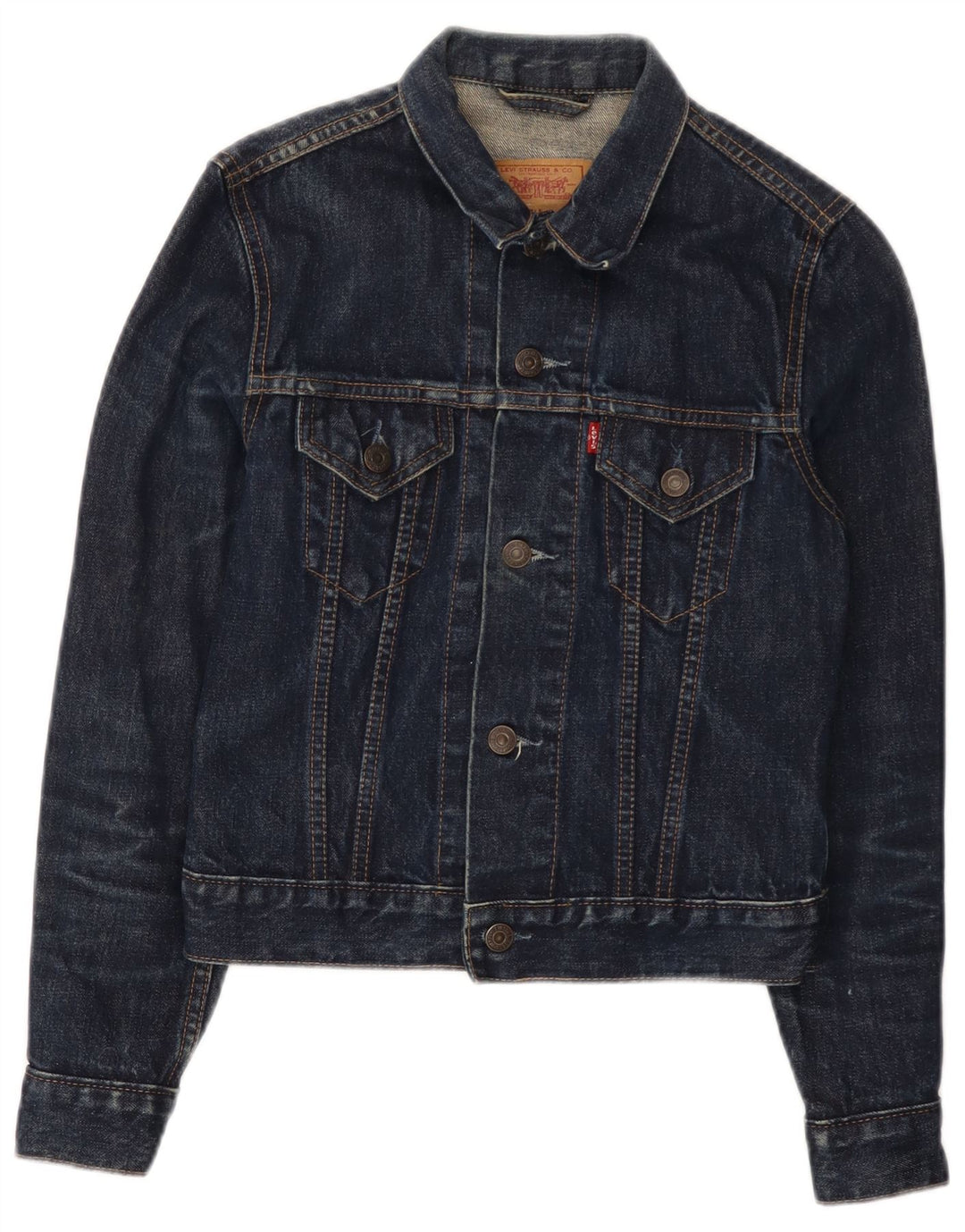 Levi's Jeansjacke für Mädchen, 7–8 Jahre, XS, Marineblau, Baumwolle