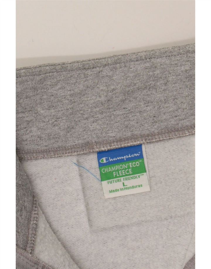 CHAMPION Mens Graphic Zip Neck Sweatshirt Jumper Large Grey Cotton Vintage Champion and Second-Hand Champion from Messina Hembry 