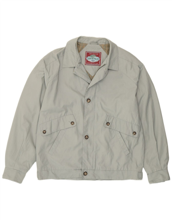 European Project Herren Bomberjacke UK 40 Large Grau Polyester