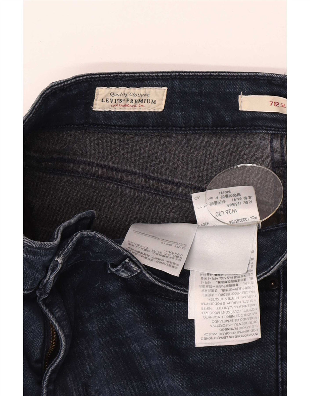Levi's Damen 712 Slim Jeans W26 L30 Marineblau Baumwolle