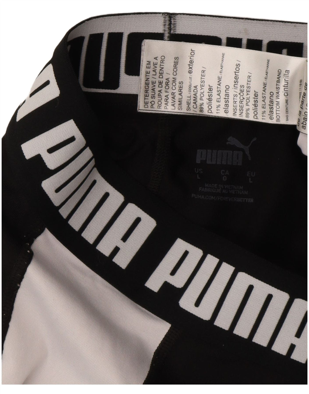 Puma Womens Graphic Leggings UK 16 Large Schwarz Polyester Sport