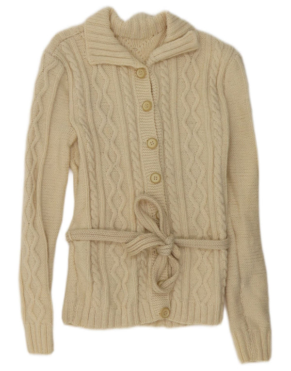 Vintage Damen Cardigan Pullover UK 14 Medium Beige