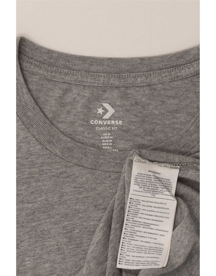 Converse Damen T-Shirt Top UK 12 Mittelgraue Baumwolle