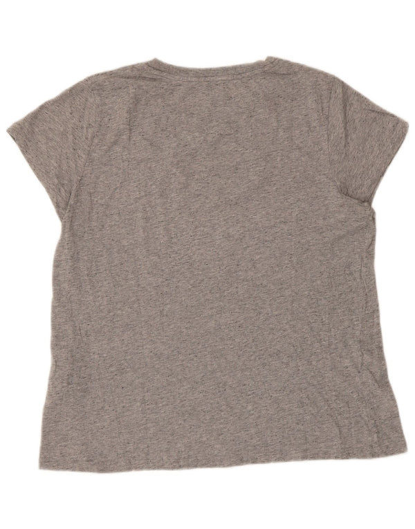 LEVI'S Grafik-T-Shirt-Oberteil für Damen, UK 14, Größe L, grau gefleckte Baumwolle