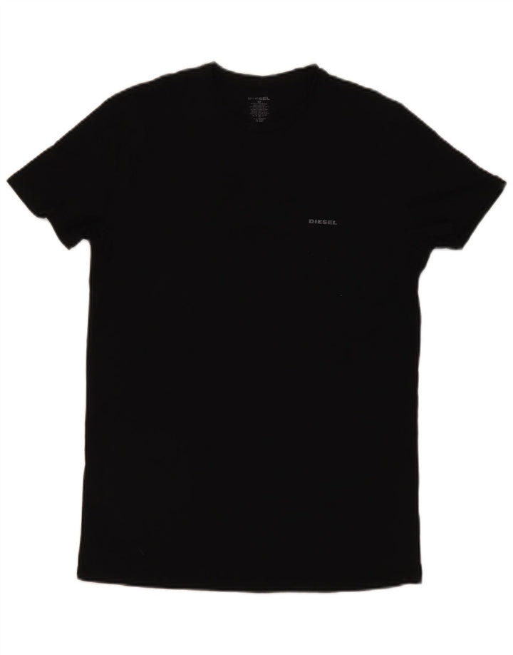 Diesel Herren T-Shirt Top Medium Schwarz Baumwolle