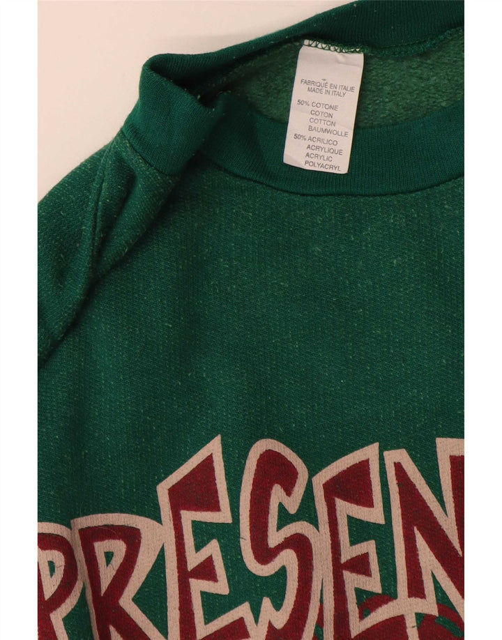 Vintage Herren Grafik Sweatshirt Pullover XL Grüne Baumwolle
