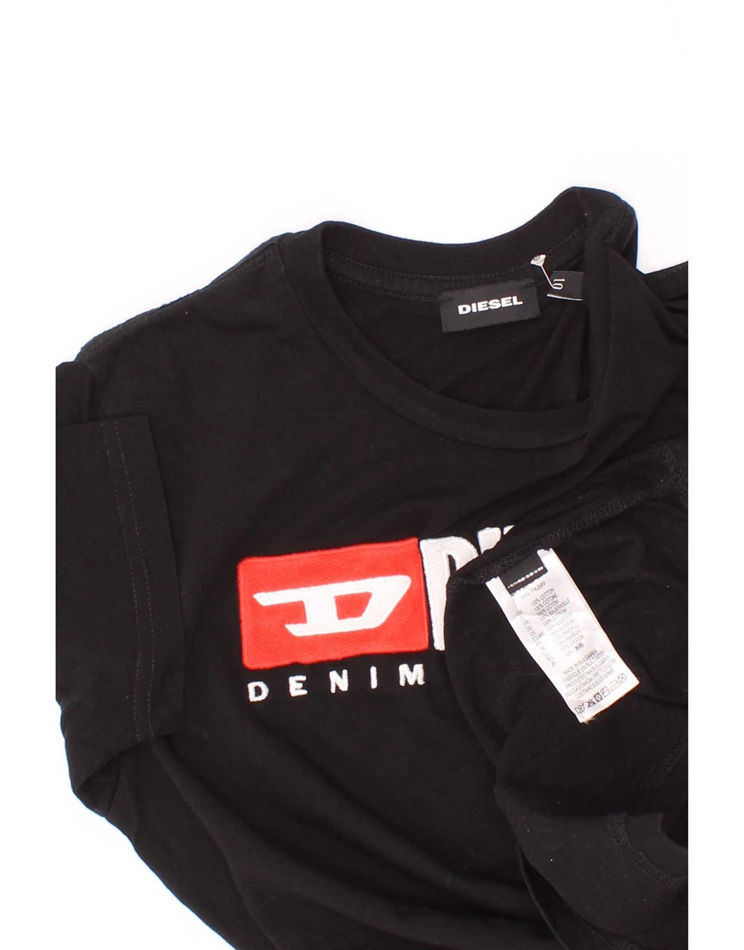 Diesel T-Shirt mit Grafik für Jungen, 9–10 Jahre, schwarze Baumwolle