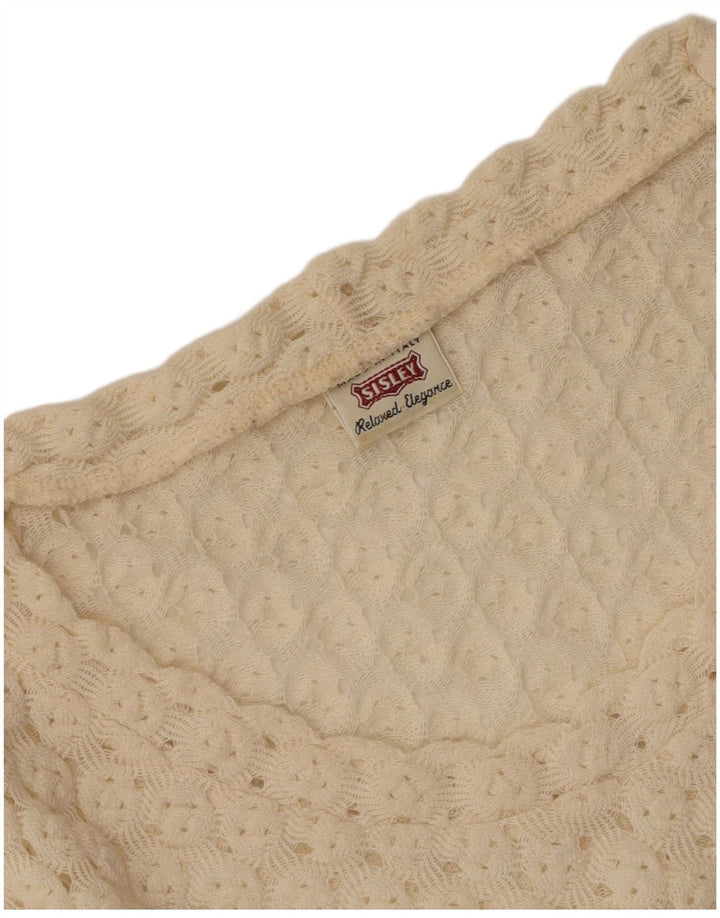 Sisley Damen Relaxed Elegance V-Ausschnitt Pullover Pullover UK 12 Medium Off White