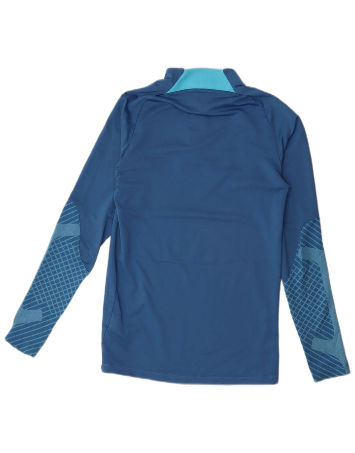 Nike Herren Dri Fit Zip Neck Slim Pullover Trainingsanzug Top XS Blau Geometrisch