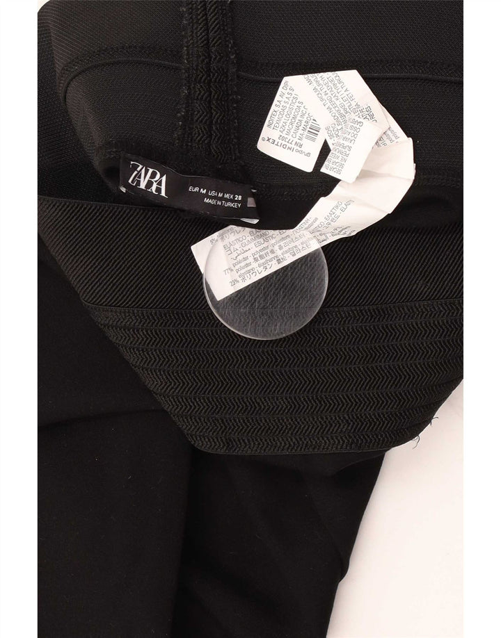 Zara Damen Crop Leggings UK 12 Medium Schwarz Polyester
