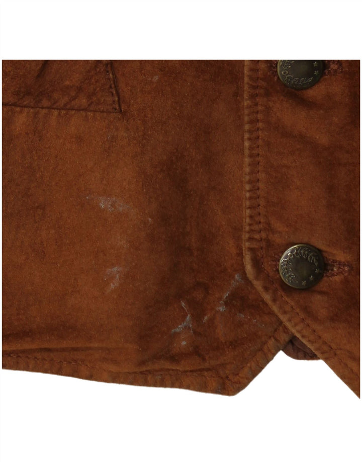Vintage Herren Wildlederweste IT 48 Mittelbraunes Leder
