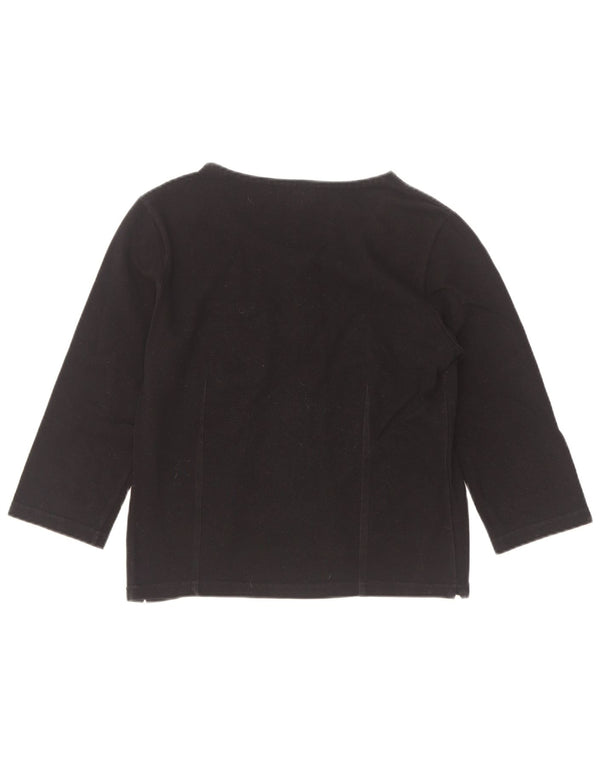 Sergio Tacchini Damen 3/4-Ärmel-Hemdbluse UK 10 Small Schwarz