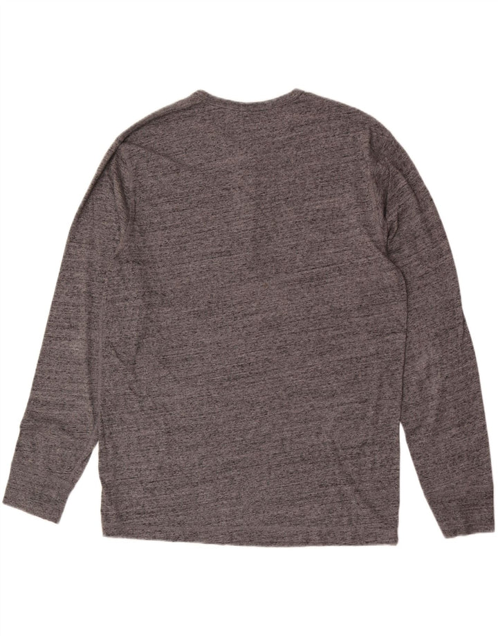 J. Crew Herren-Oberteil, langärmelig, XL, grau meliert, Baumwolle