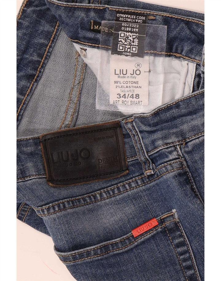 Liu Jo Herren Regular Slim Jeans W34 L28 Blaue Baumwolle