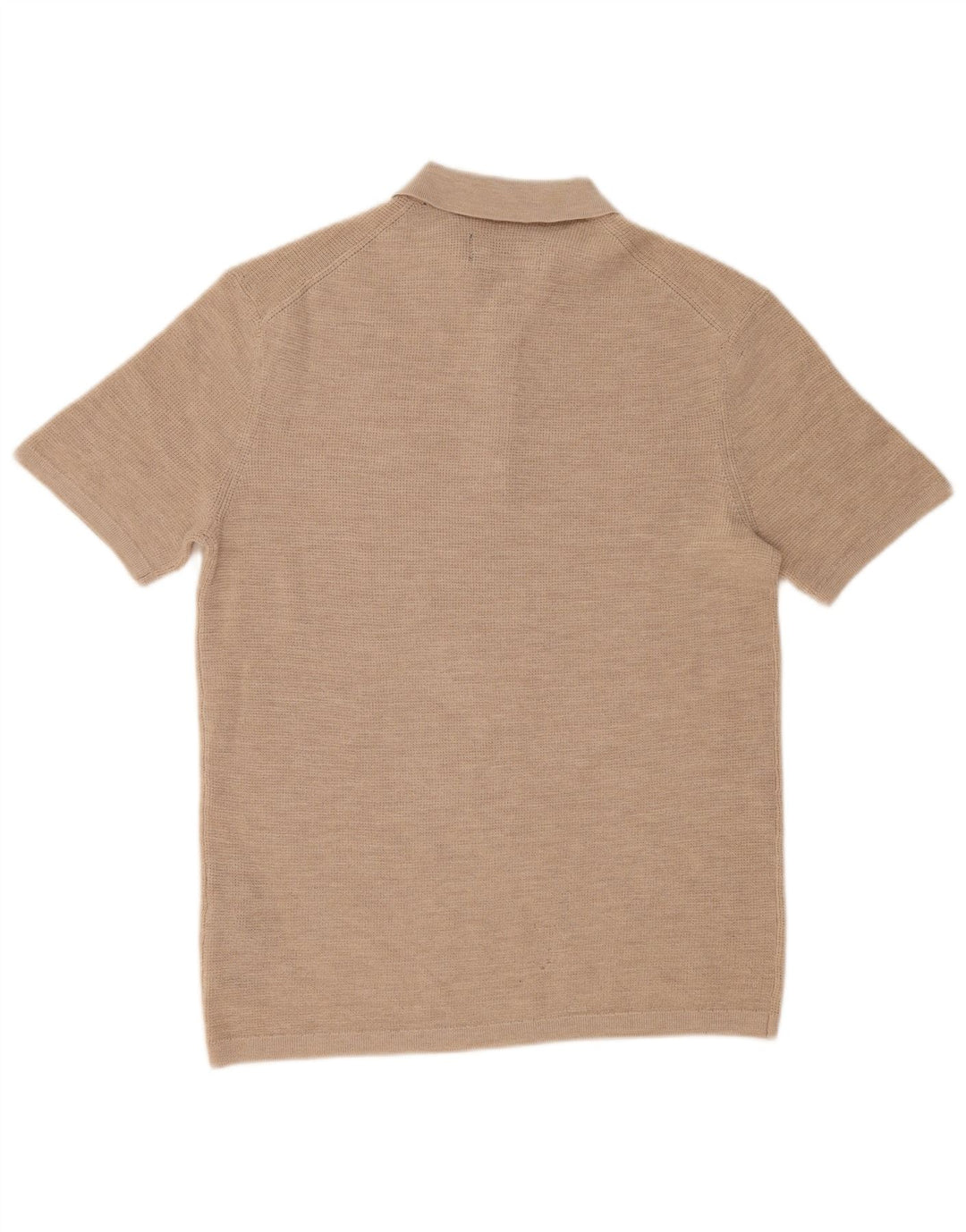 All Saints Herren-Pullover mit Polokragen, kurzärmelig, Größe L, Beige