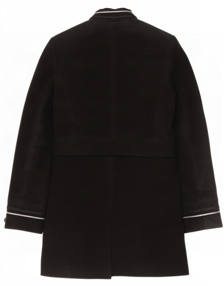 Zara Damen Mantel UK 12 Mittelschwarze Baumwolle