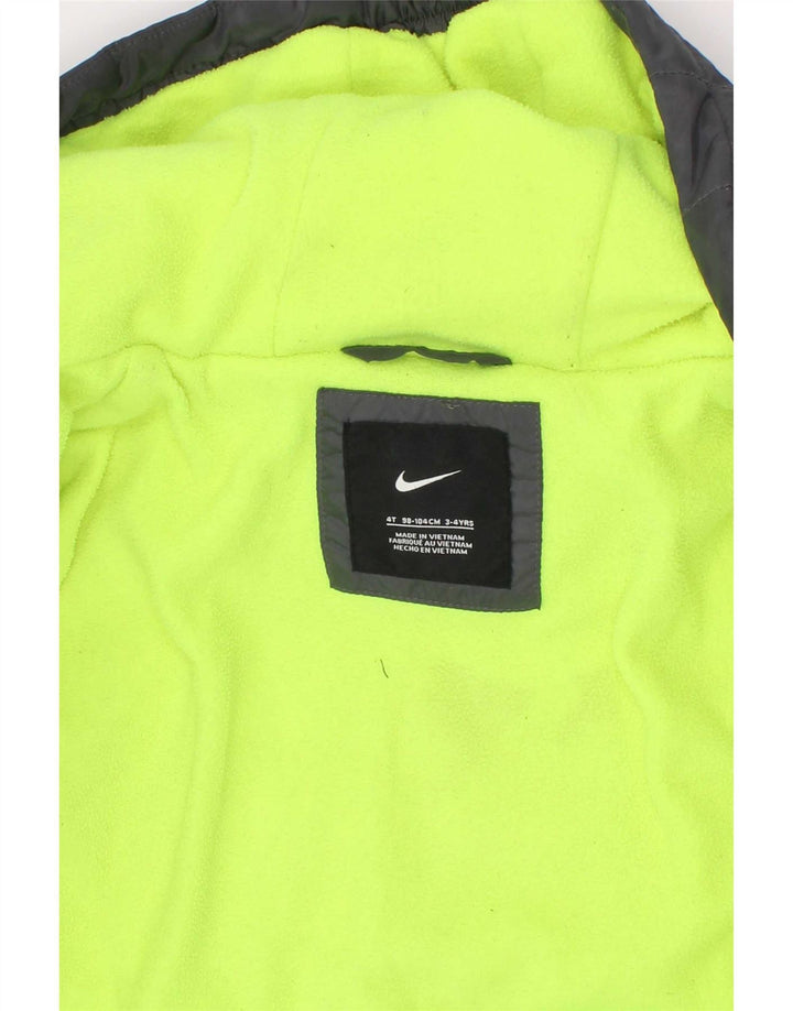 Nike Wattierte Jacke mit Kapuze für Jungen, 3–4 Jahre, graues Polyester