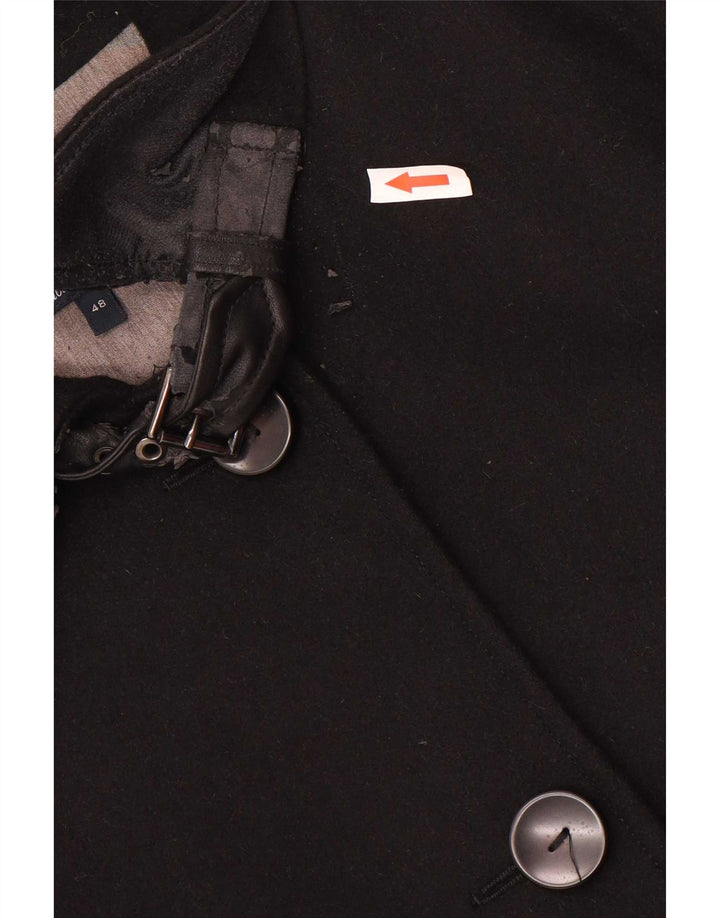 Armani Jeans Damen Mantel IT 48 XL Schwarze Wolle