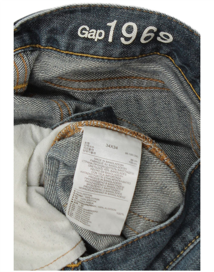 Gap Herren Straight Jeans W34 L34 Blaue Baumwolle