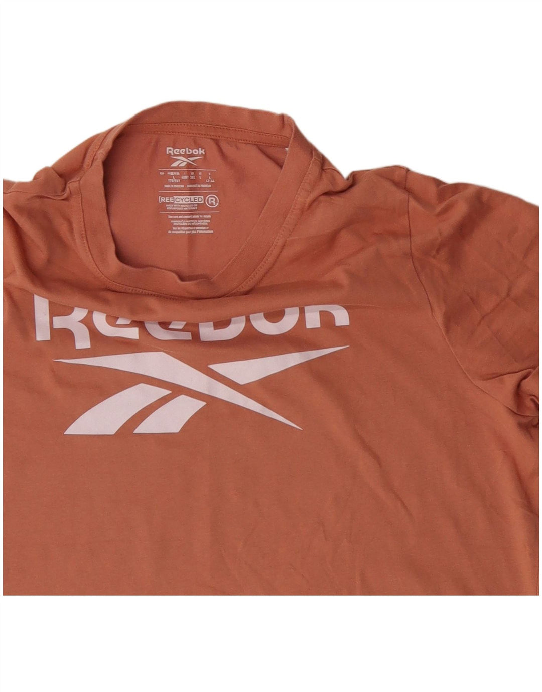 REEBOK Damen Grafik T-Shirt Top UK 16 Large Orange Baumwolle