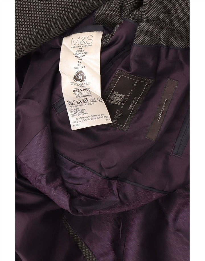 Marks & Spencer Herren-Blazer mit 2 Knöpfen, reguläre Passform, Gr. 42, Grau