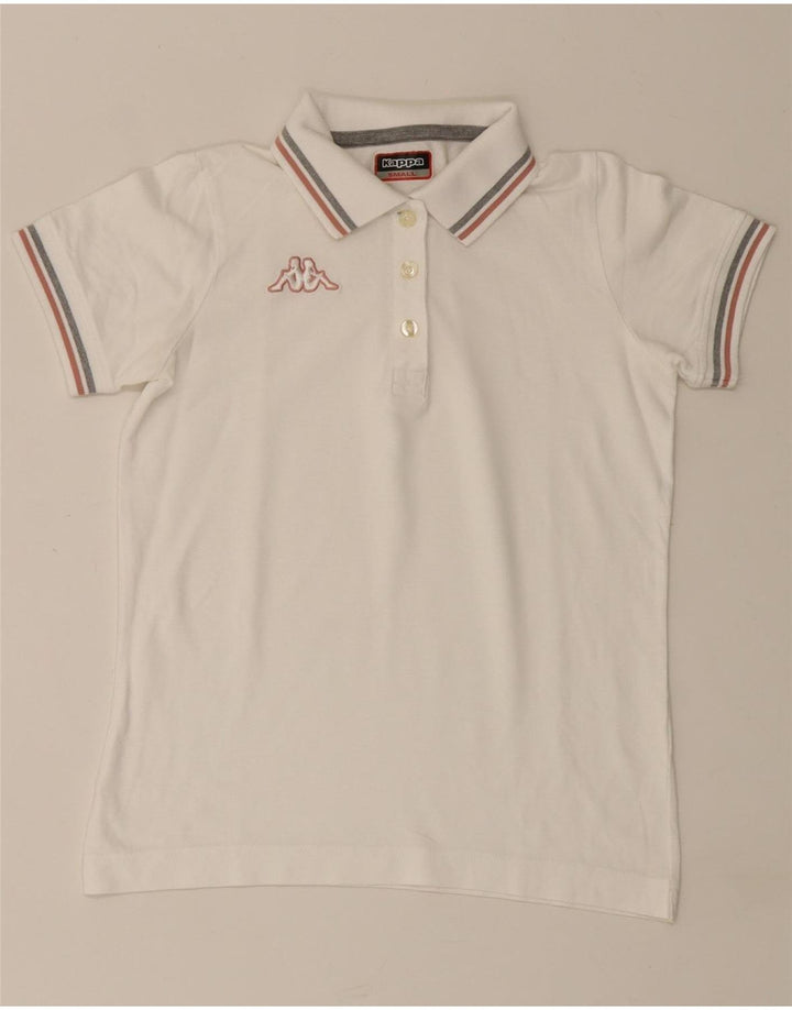 Kappa Damen Poloshirt UK 10 Small Weiße Baumwolle