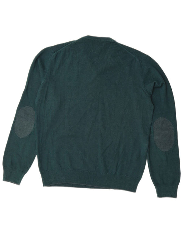 AUSTRALIAN L'ALPINA Herren-Pullover mit V-Ausschnitt aus mittelgrüner Wolle
