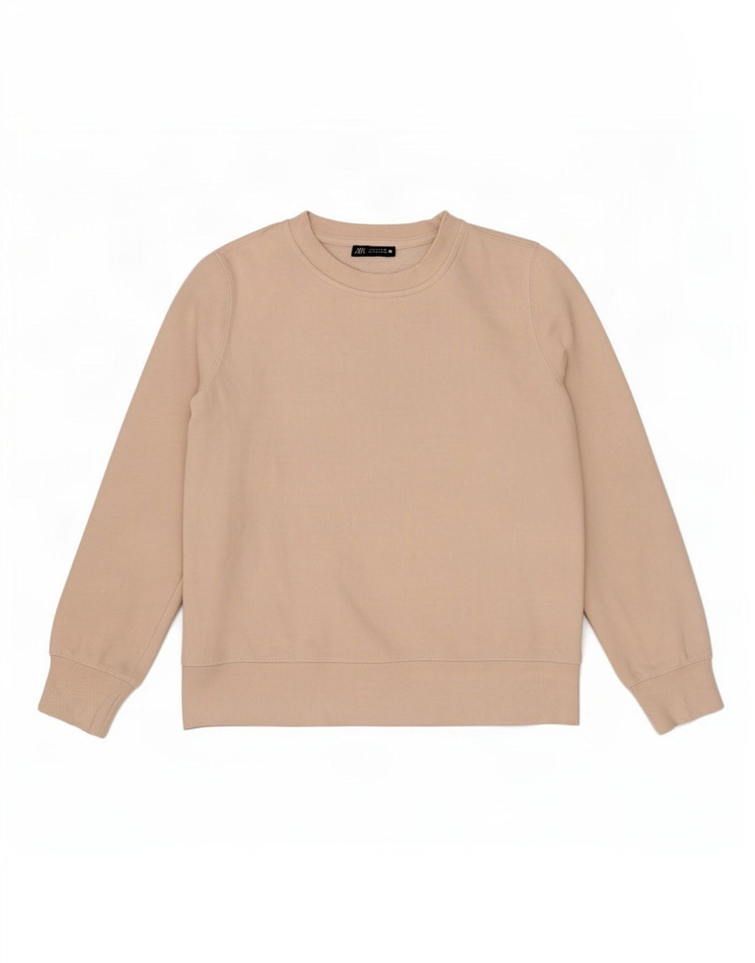 Übergroßer Sweatshirt-Pullover für Damen von Zara, Gr. 10, Größe S, Beige, Baumwolle