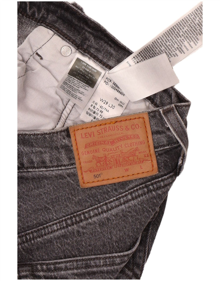 LEVI'S Herren 501 Straight Jeans W29 L30 Graue Baumwolle