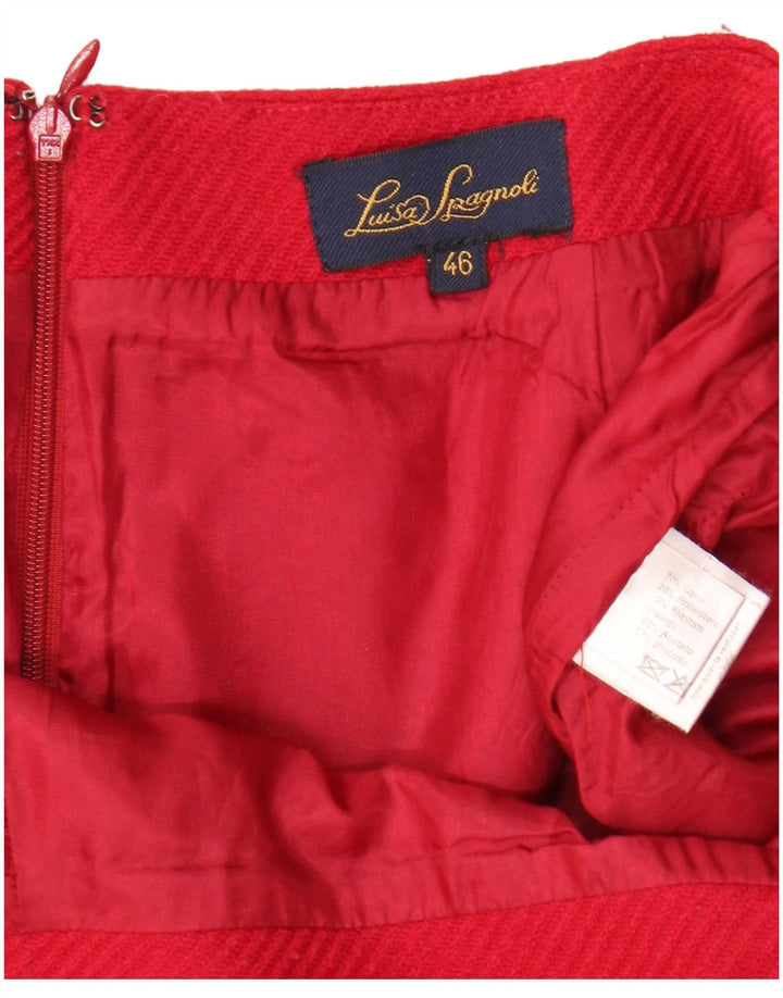 LUISA SPAGNOLI Damen Bleistiftrock IT 46 Large W32 Rote Wolle