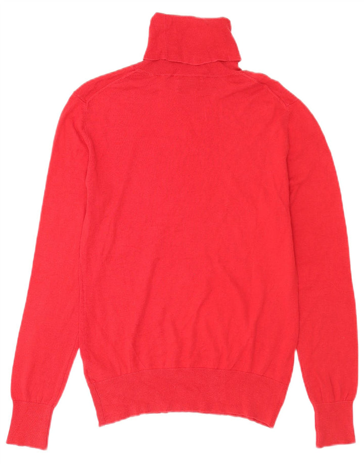 Massimo Dutti Damen-Pullover mit Rollkragen, Gr. 14, Größe L, rote Seide