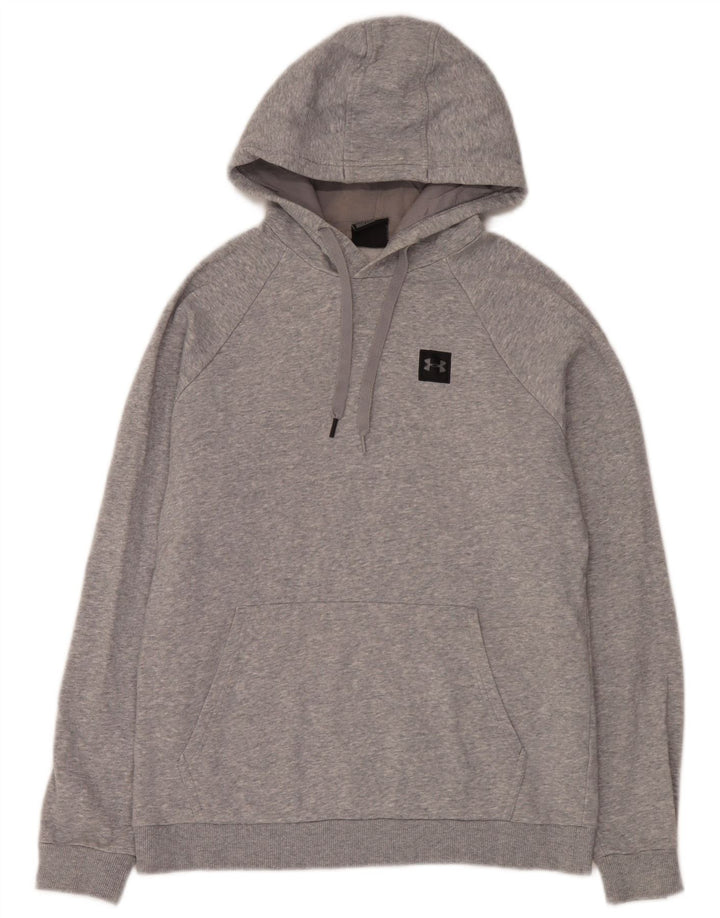 Under Armour Herren-Kapuzenpullover aus mittelgrau gefleckter Baumwolle