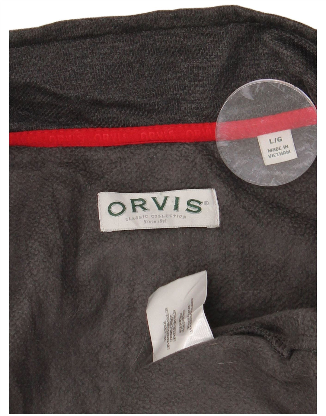 ORVIS Herren-Trainingsanzug-Top-Jacke, großes graues Farbblock-Polyester