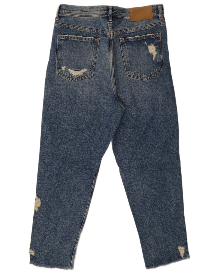 Zara Herren Distressed Cropped Jeans EU 40 Medium W31 L26 Blaue Baumwolle