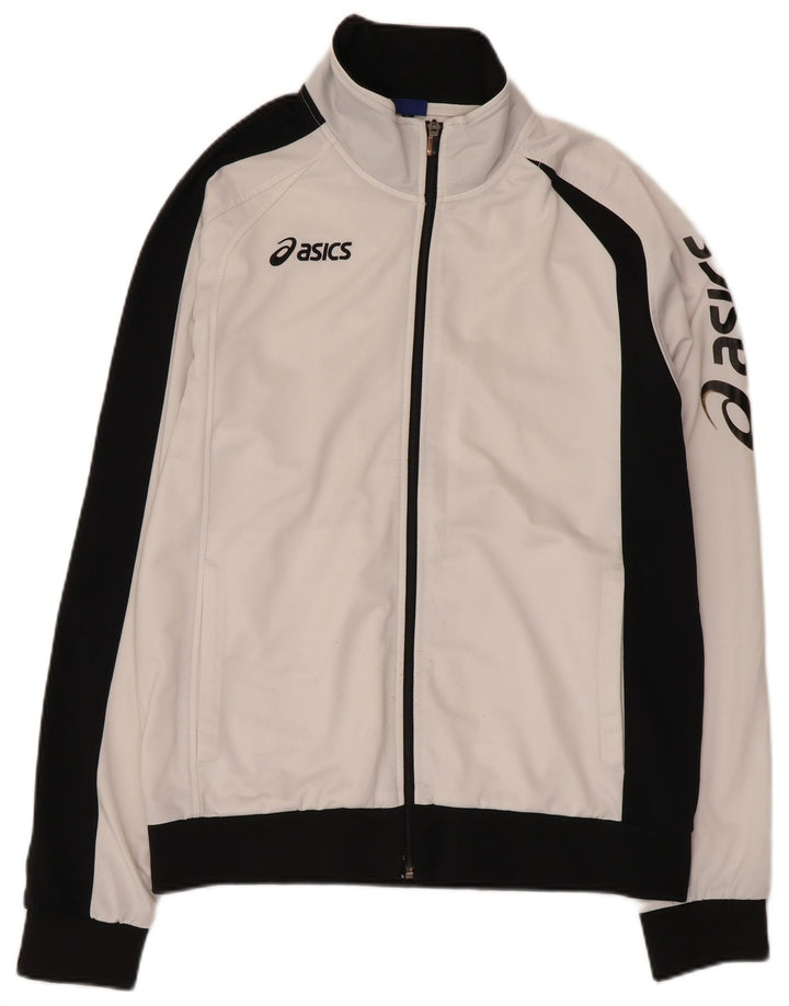 Asics Damen-Trainingsanzugoberteil mit Grafik, UK 18, XL, Weiß, Farbblock