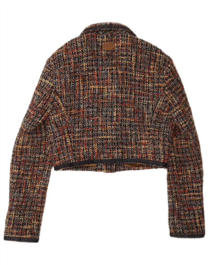 DOLCE & GABBANA Damen Blazer Jacke UK 12 Mittel Mehrfarbig gefleckt