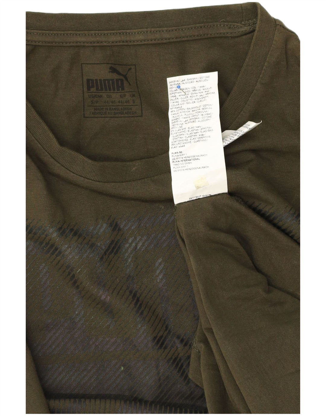 PUMA Herren Grafik T-Shirt Top Small Grün Baumwolle