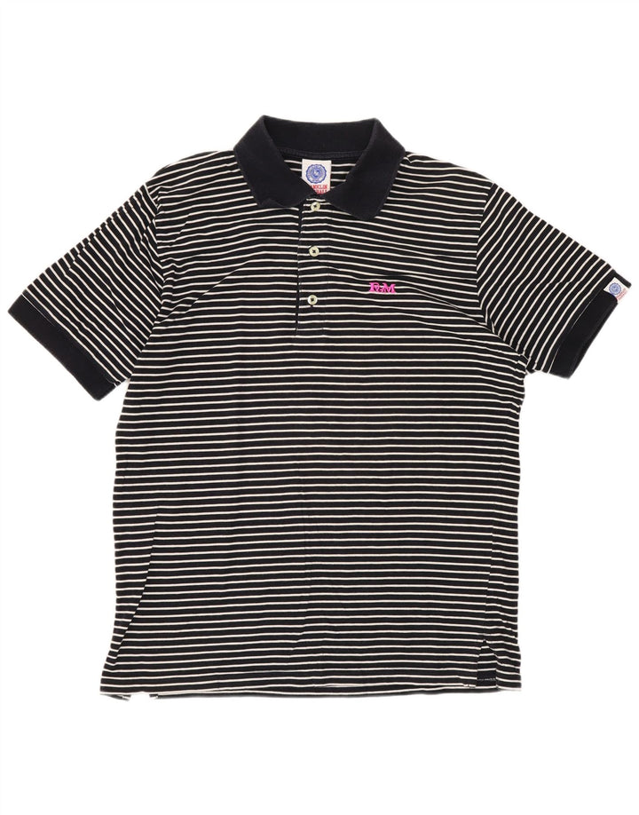 Franklin & Marshall Herren-Poloshirt, mittelgroß, Marineblau gestreift