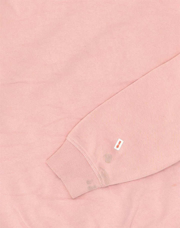 UMBRO Womens Oversized Graphic Hoodie Jumper UK 10 Small Pink Cotton | Vintage Umbro | Thrift | Second-Hand Umbro | Used Clothing | Messina Hembry 