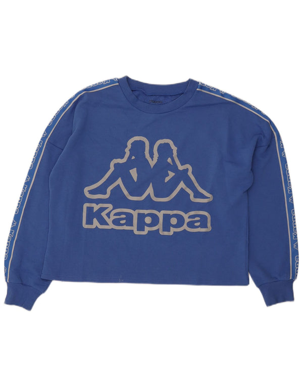 Kappa Damen Tezenis Graphic Oversized Sweatshirt Pullover UK 14 Mittelblau