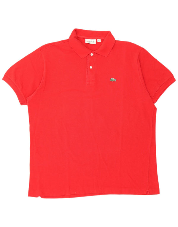 Lacoste Herren-Poloshirt mit klassischer Passform, Größe 7 2XL, rote Baumwolle