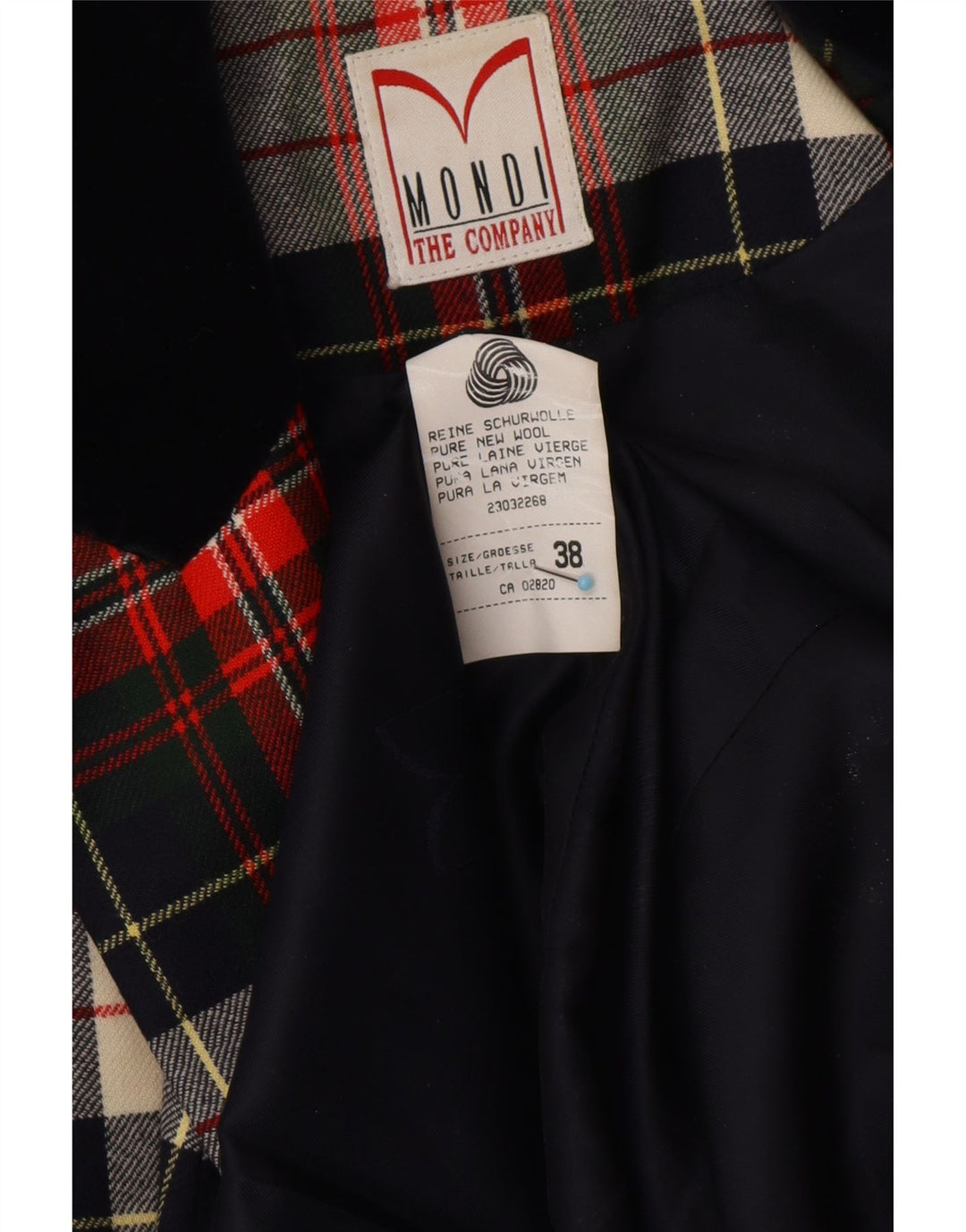 MONDI Damen Longline-Blazer-Jacke, EU 38, mittelrot, kariert, klassisch