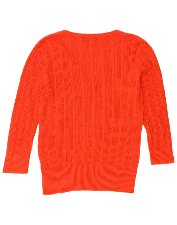 EDDIE BAUER Damen-Pullover, übergroß, 3/4-Ärmel, V-Ausschnitt, Gr. 6, XS, Rot