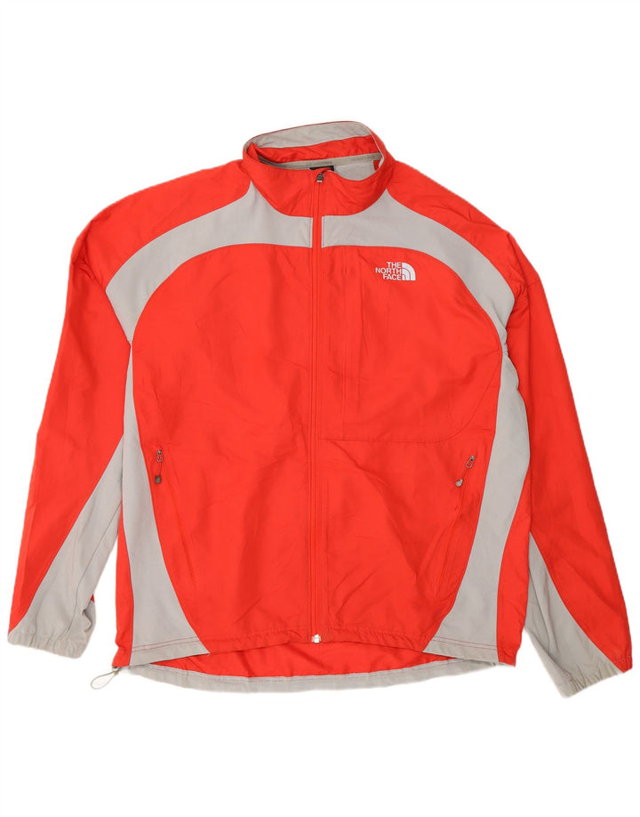 THE NORTH FACE Herren-Trainingsanzug-Oberteil, Jacke, XL, rotes Farbblock-Polyester
